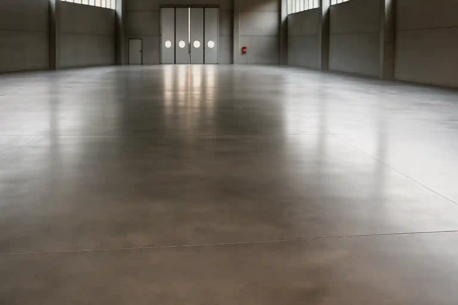 Suelo de hormigón pulido para naves industriales, acabado uniforme y resistente.