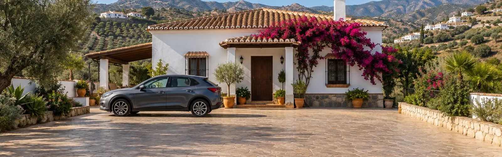 Entrada de vivienda en hormigón impreso en Málaga