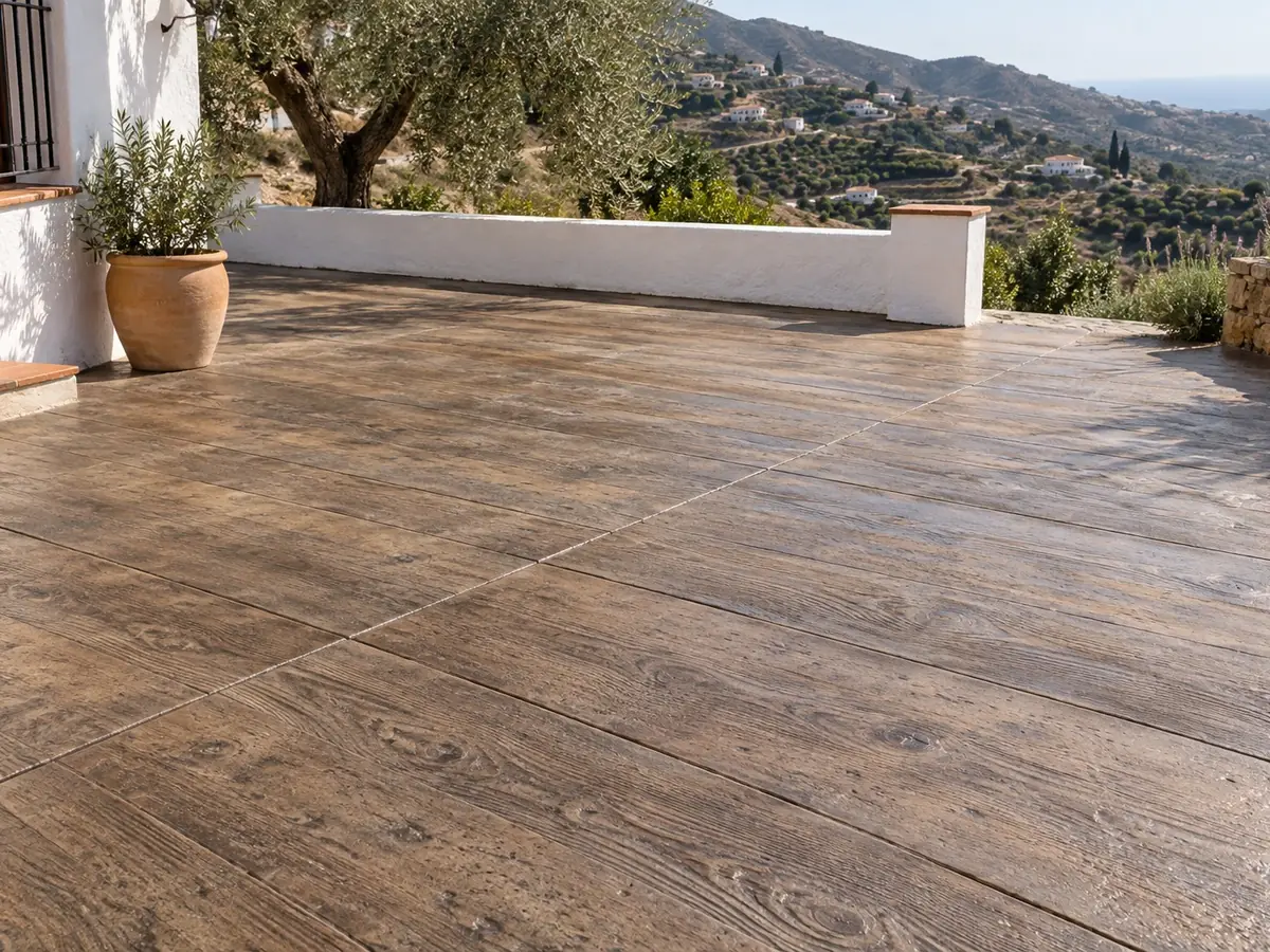 Hormigón impreso imitación madera envejecida