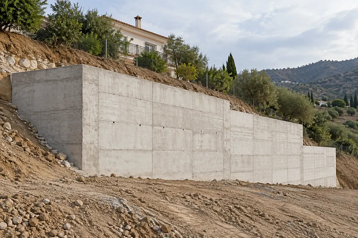 Muro de contención de hormigón armado