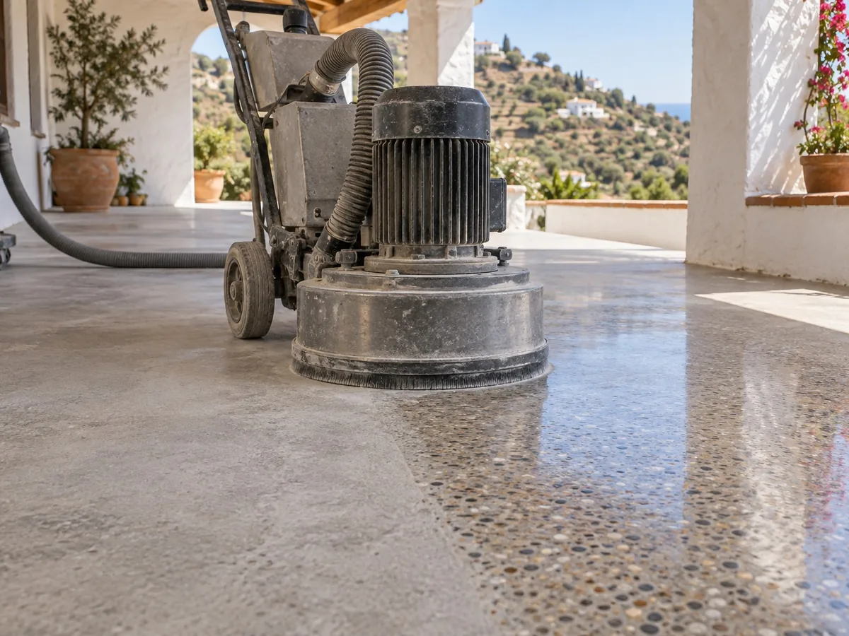 Pulido con diamante de suelo de hormigón