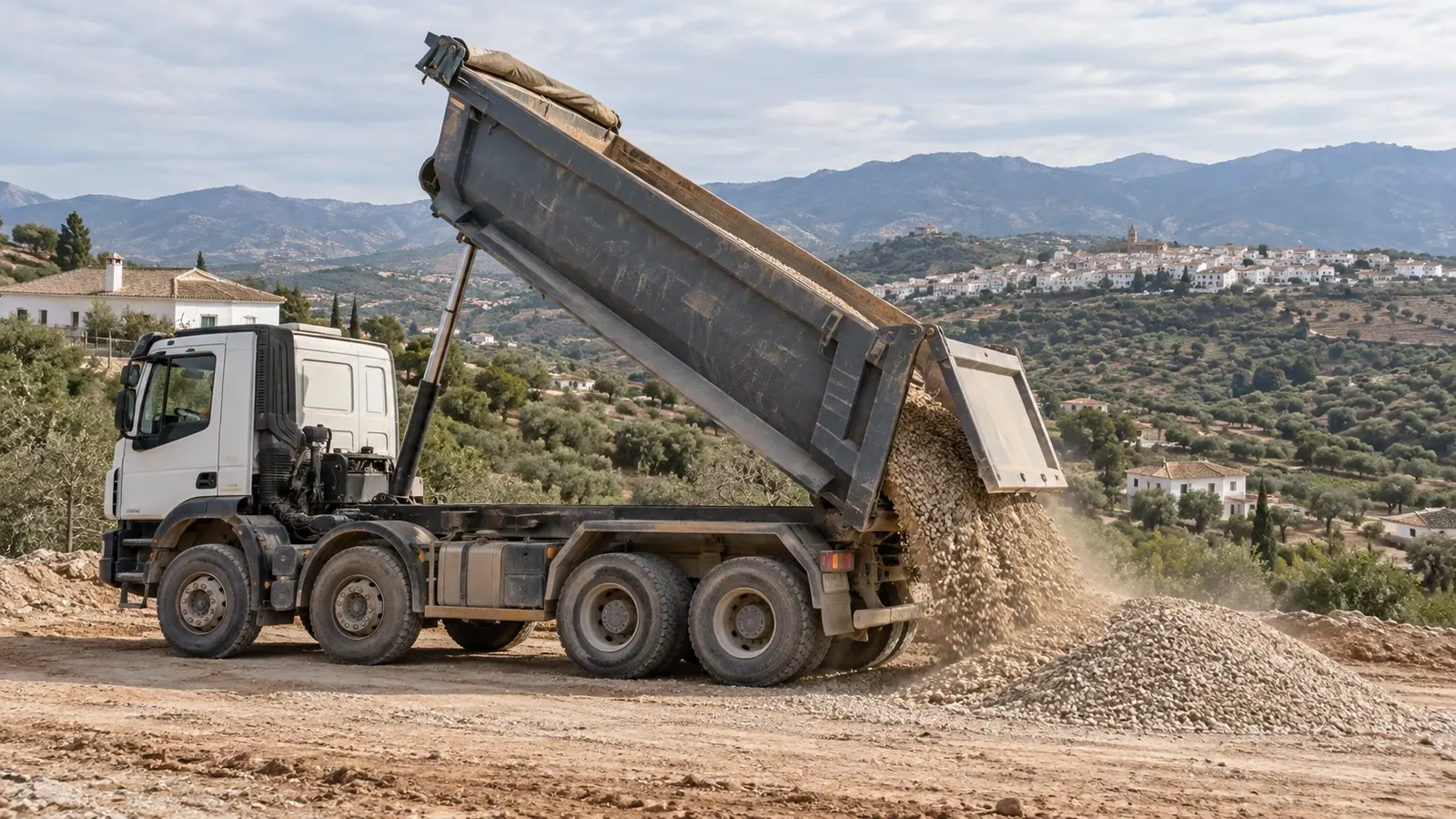 Transporte de áridos en Periana