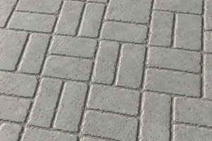 Hormigón impreso con molde Adoquín Cestería en color Barro