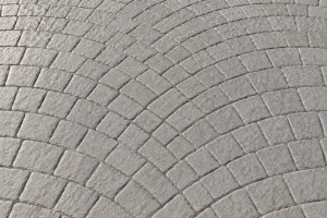 Hormigón impreso con molde Adoquín Doble Abanico en color Plata