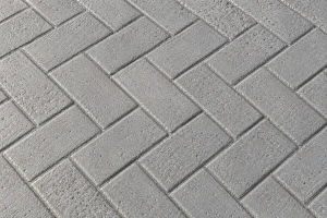 Hormigón impreso con molde Adoquín Espiga en color Salmón