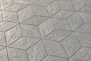 Hormigón impreso con molde Loseta Cubo en color Duna
