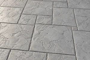 Hormigón impreso con molde Piedra Sillería en color Crema