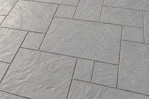 Hormigón impreso con molde Pizarra Bucarest en color Plata