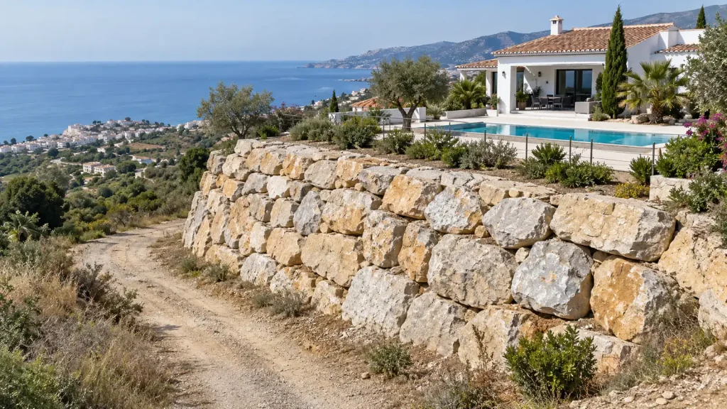 Muros de Escollera en Nerja 2 Muro de escollera de piedra natural en Nerja