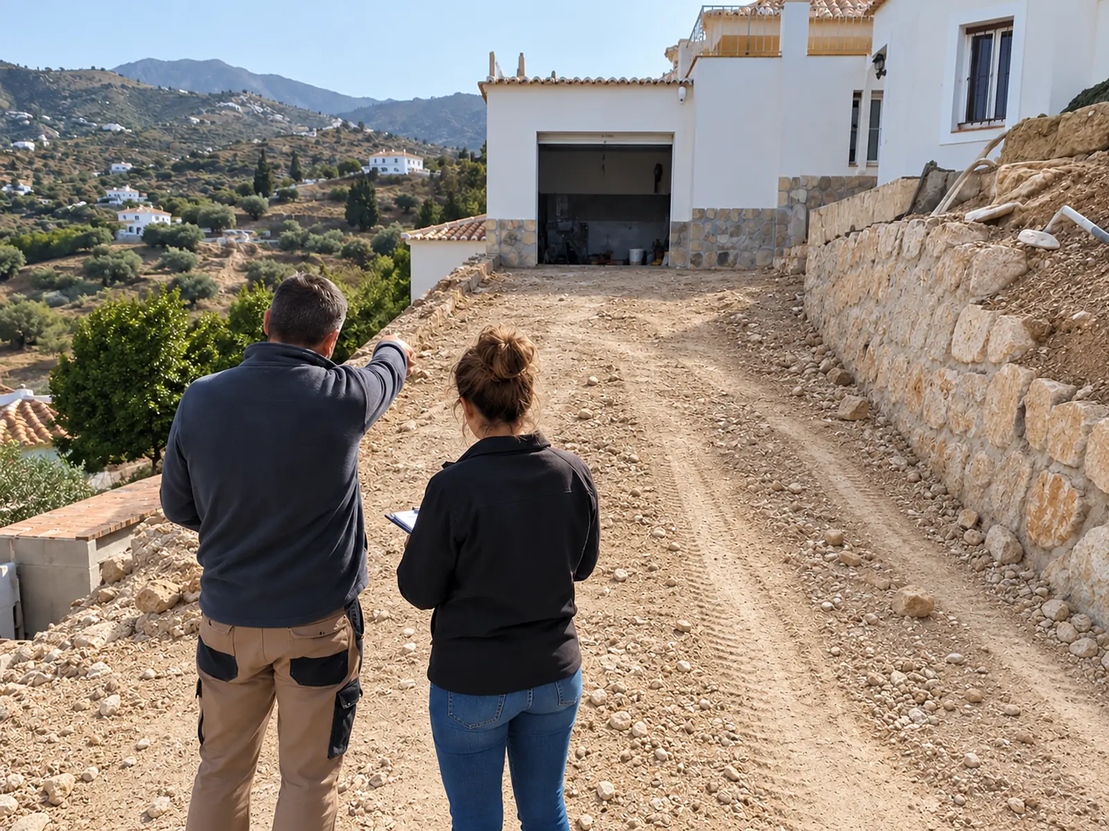 Rampas de hormigón y entradas de coches 5 Visita para medir una entrada de coches en Vélez-Málaga